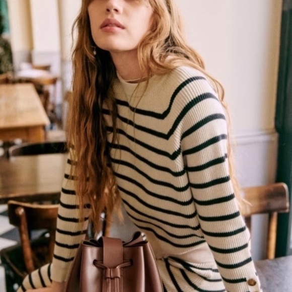 Sezane Sami sweater/jumper - natural/navy, size S - Picture 2 of 9